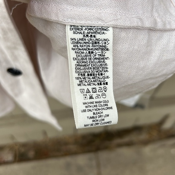 NWT Free People Linen Blend Blazer Coastal Hamptons Beach Summer Classic Sz S - Picture 5 of 7